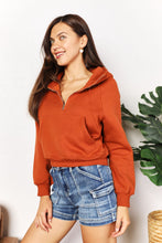 Load image into Gallery viewer, Double Take Half-Zip Long Sleeve Hoodie for Girls and Women