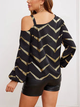 Load image into Gallery viewer, Casual Off-the-Shoulder Chain Print Blouse - Spring to Fall Versatile Top for Women