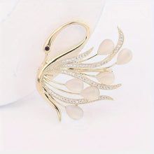 Load image into Gallery viewer, Elegant White K-Plated Swan Brooch - Versatile Fashion Accessory &amp; Perfect Gift, Chic &amp; Stylish