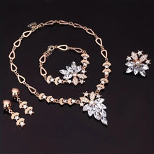 Load image into Gallery viewer, Glamorous 5pc Jewelry Set – Elegant Floral Zirconia Ensemble – Perfect for Special Events