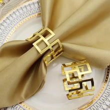 Load image into Gallery viewer, Pack of 6 Golden Iron Napkin Ring Set - Elevate Table Settings with a Luxurious Circle Design