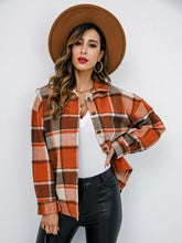 Load image into Gallery viewer, Shiny Plaid Button Up Collared Neck Jacket in 4 Colors