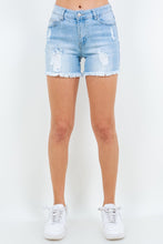 Load image into Gallery viewer, American Bazi High Waist Distressed Frayed Denim Shorts - #shop_name - Shorts