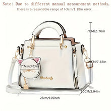 Load image into Gallery viewer, Lightweight Chic PU Leather Crossbody Satchel: Removable Strap, Secure Zipper Closure, Embroidery Detail for Everyday Elegance