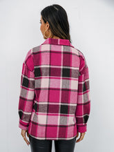 Load image into Gallery viewer, Shiny Plaid Button Up Collared Neck Jacket in 4 Colors