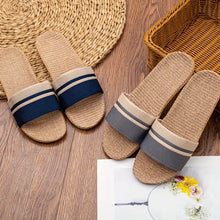 Load image into Gallery viewer, Stylish Striped Slides - Soft &amp; Breathable Open-Toe Flat Shoes - Perfect for Summer Lounging Indoors