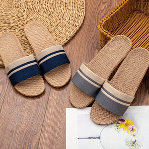 Stylish Striped Slides - Soft & Breathable Open-Toe Flat Shoes - Perfect for Summer Lounging Indoors