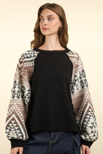 Load image into Gallery viewer, VERY J Printed Long Sleeve Round Neck Knit Top