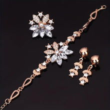 Load image into Gallery viewer, Glamorous 5pc Jewelry Set – Elegant Floral Zirconia Ensemble – Perfect for Special Events