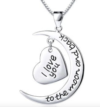 Load image into Gallery viewer, Love and the Moon! Beautiful Steel Necklace