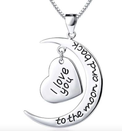 Love and the Moon! Beautiful Steel Necklace
