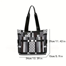 Load image into Gallery viewer, Stylish PU Geometric Tote Bag - Spacious, Lightweight, Secure Zipper Closure, Multi-Pocket Organizational Design