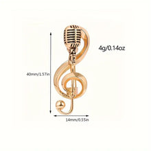 Load image into Gallery viewer, 1pc Music Mic Brooch Pin - Elegant Music-Themed Accessory with Functional Microphone Pin for Musicians and Music Lovers