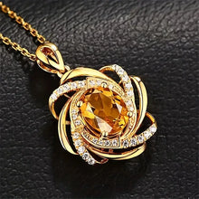 Load image into Gallery viewer, Rhinestone Decor Sunflower Design Pendant Necklace Elegant And Fashionable Jewelry Accessories For Women &amp; Girls