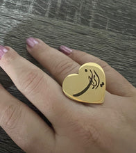 Load image into Gallery viewer, Heart Shape Ring with Beautiful Nastaliq Writing: Iran, 2 Colors