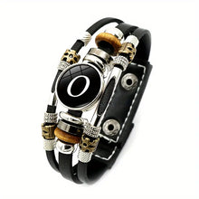 Load image into Gallery viewer, Boho Chic Braided Bracelet with Letter Pattern – Versatile Unisex PU Leather Wristband for Both Men and Women