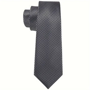 3PCS Luxury Men's Tie Set - Exquisite Woven Polyester Jacquard Necktie with Matching Pocket Square and Cufflinks for Men