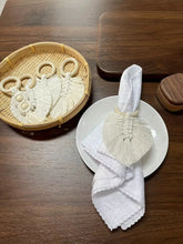 Load image into Gallery viewer, Macrame Cotton Napkin Rings - Set of 4 Handmade Rustic Napkin Holders for Party Table Decor