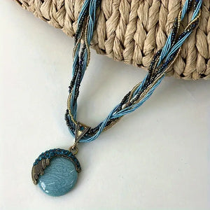 Bohemian Style Turquoise Handmade Pendant Necklace Women's Accessories