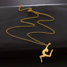 Load image into Gallery viewer, Ballet Dancing Girl Pendant Necklace For Women, Golden Color Stainless Steel Necklace Jewelry Style2