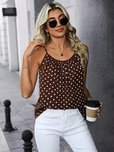 Load image into Gallery viewer, Polka Dot Print Cami Top, Elegant Sleeveless Cami Top For Summer, Women&#39;s Clothing- Size: M