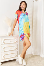 Load image into Gallery viewer, Shiny Tie-Dye V-Neck Twisted Dress for Girls and Women - Size S, SALE!