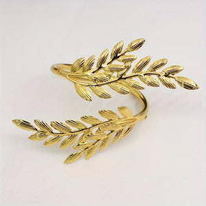 Wheat-Shaped Napkin Rings (6 Pieces) - Elegant Decorative Accents for Wedding, Dinner, Party Table Settings