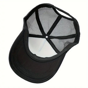 Vibrant Musical Notes Curved Brim Baseball Cap - Breathable Mesh Trucker Hat with Snapback Closure