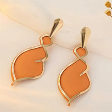 Load image into Gallery viewer, Bohemian Style Drop Earrings, 1 Pair Luxury Fashion Orange Enamel Dangle Earrings, Statement Jewelry For Women