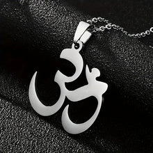 Load image into Gallery viewer, Titanium Steel Om Yoga Pendant Necklace - Fashionable Water-Resistant Chain Jewelry for Men and Women