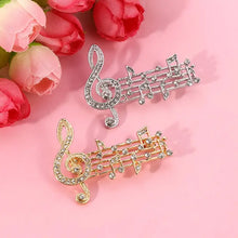 Load image into Gallery viewer, Sparkling Rhinestone String Notes Brooch - Elegant Clothing Accessory Pin