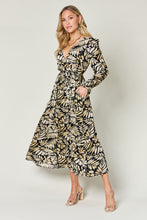 Load image into Gallery viewer, Double Take Full Size Tie Back Flounce Sleeve Dress