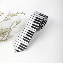 Load image into Gallery viewer, Mens Stylish Woven Polyester Piano Key Pattern Tie - Perfect for Party, Ideal Gift Choice for Music Lovers - 2 Colors