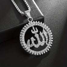 Load image into Gallery viewer, Religious Allah Inlaid Zirconia Shiny Pendant Necklace For Men &amp; Women, Amulets Jewelry Accessories