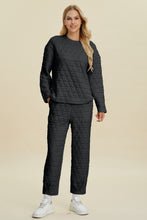 Load image into Gallery viewer, Double Take Full Size Texture Round Neck Long Sleeve Top and Pants Set