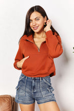 Load image into Gallery viewer, Double Take Half-Zip Long Sleeve Hoodie for Girls and Women