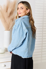 Load image into Gallery viewer, Double Take Dropped Shoulder Raw Hem Denim Jacket - #shop_name - women clothes