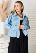 Load image into Gallery viewer, Double Take Dropped Shoulder Raw Hem Denim Jacket - #shop_name - women clothes