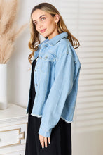 Load image into Gallery viewer, Double Take Dropped Shoulder Raw Hem Denim Jacket - #shop_name - women clothes