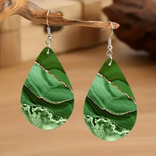 Load image into Gallery viewer, Stunning Bohemian Green Acrylic Dangle Earrings with Elegant Design - Vibrant Statement Jewelry for Women