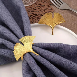 Golden Cast Iron Napkin Ring Set - Elegant Party Decor, Hotel-Grade Table Accessory, Rust-Resistant