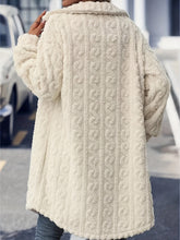 Load image into Gallery viewer, Fuzzy Button Up Long Sleeve Longline Coat