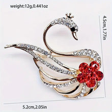 Load image into Gallery viewer, Elegant Swan Shaped Brooch Pin - Decorated with Shiny Rhinestones