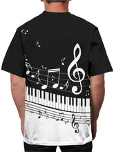 Load image into Gallery viewer, Men&#39;s Piano Art Tee - Stylish Graphic, Short Sleeve, Crew Neck - Comfortable Outdoor Clothing for Fashion-Forward Gentlemen-L