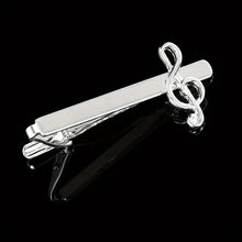 Load image into Gallery viewer, Fashionable Alloy Music Note Tie Clip And Cufflinks Set For Men - Business French Style Accessories