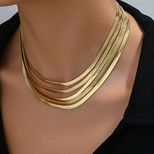 Load image into Gallery viewer, Exquisite Layered Snake Chain Choker Necklace for Women - Durable Iron Material with Luxurious Plating for a Timeless Look