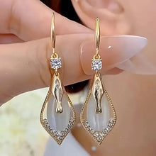 Load image into Gallery viewer, Elegant Sparkling Imitation Zircon Drop Earrings - Fashionable Alloy Design for Women