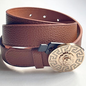 Elegant Women's PU Leather Belt with a Beautiful Golden Buckle in 4 Colors