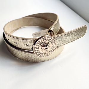 Elegant Women's PU Leather Belt with a Beautiful Golden Buckle in 4 Colors