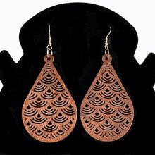 Load image into Gallery viewer, Vintage Design: Wooden Dangle Hook Earrings - Fashionable Bohemian Accessory for Women &amp; Girls